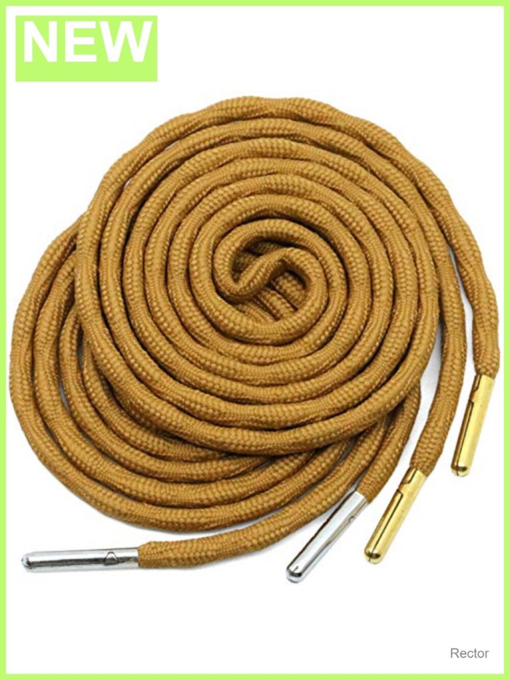 2 Pairs Round Wave Boot Laces Metal Tips Heavy Duty Polyester Hiking Shoelaces